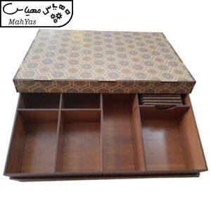 جعبه رومیزی تی بگ و تنقلات و زیر لیوانی مدل کویر کد KU18