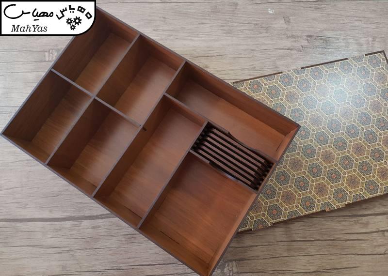 جعبه رومیزی تی بگ و تنقلات و زیر لیوانی مدل کویر کد KU18
