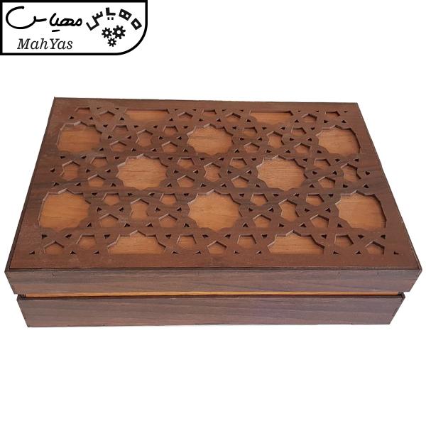 جعبه رومیزی تنقلات و چای کیسه ای و زیر لیوانی مدل Glori کد KU25