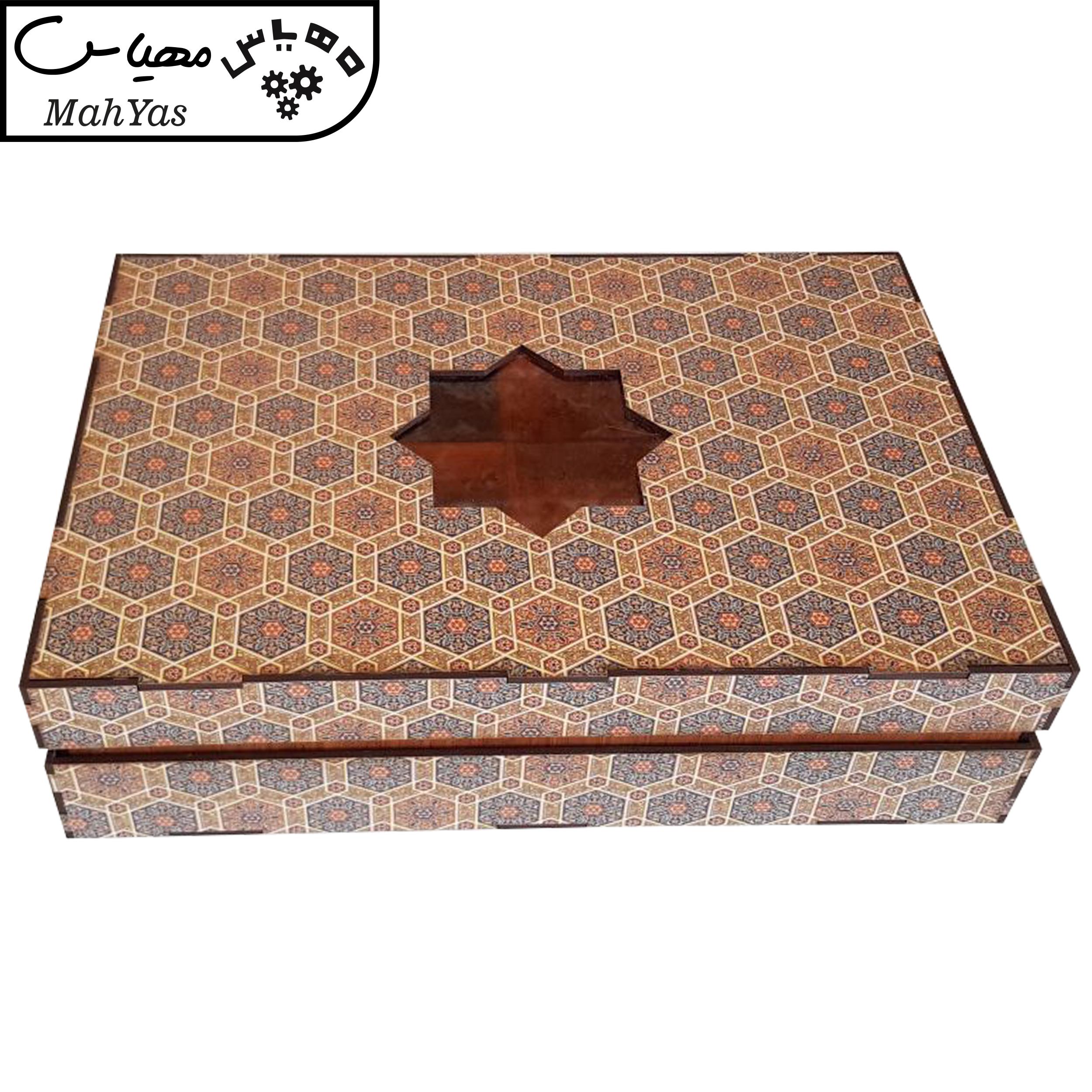 جعبه رومیزی تی بگ و تنقلات و زیر لیوانی مدل کویر کد KJ48