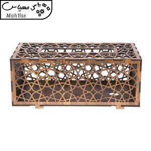 جعبه دستمال کاغذی چوبی آمیتیس وود مدل هشت ضلعی کد 154