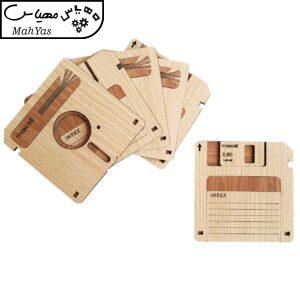 زیرلیوانی طرح فلاپی کد CO102 بسته 6 عددی