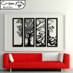 تابلو 4 تکه سالی وان طرح درخت