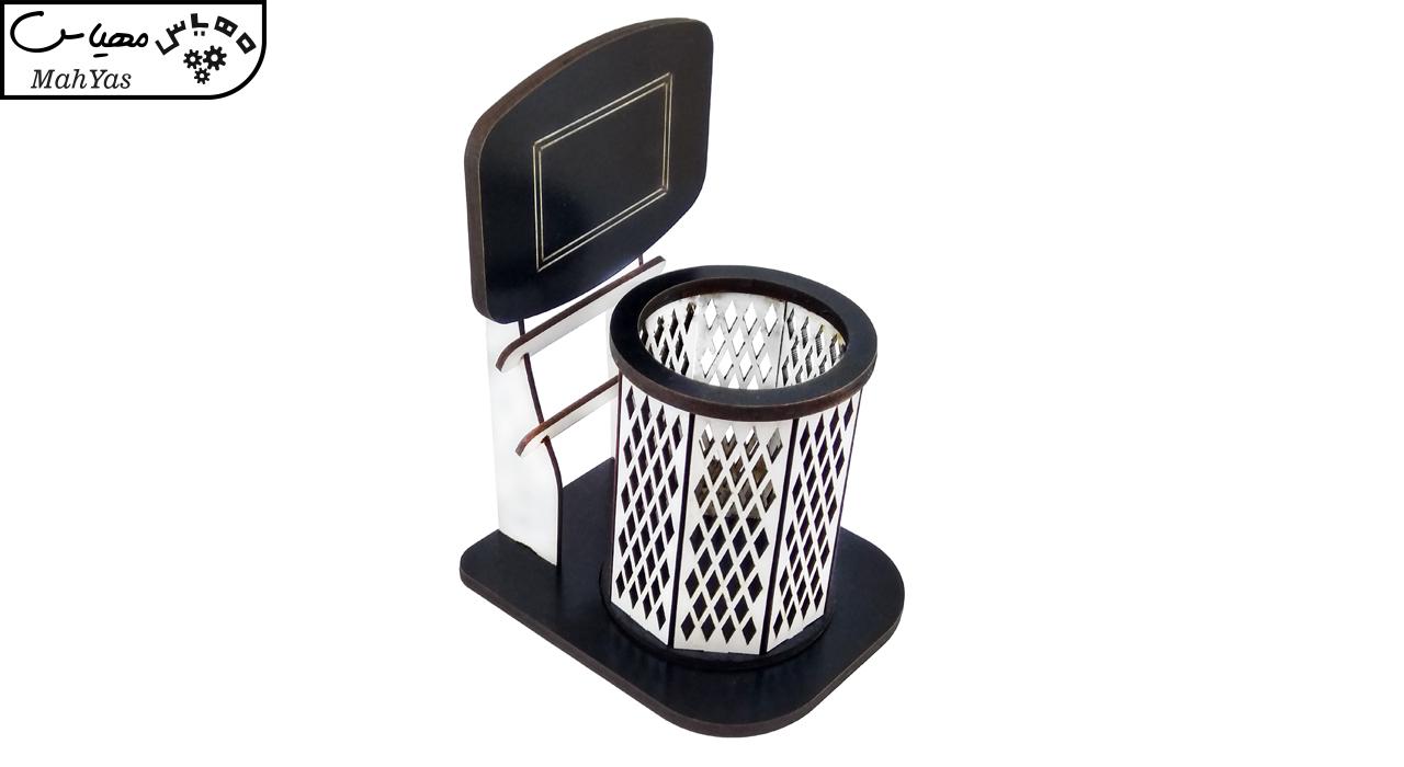 جامدادی رومیزی مهدی یار طرح سبد بسکتبال استوانه ای