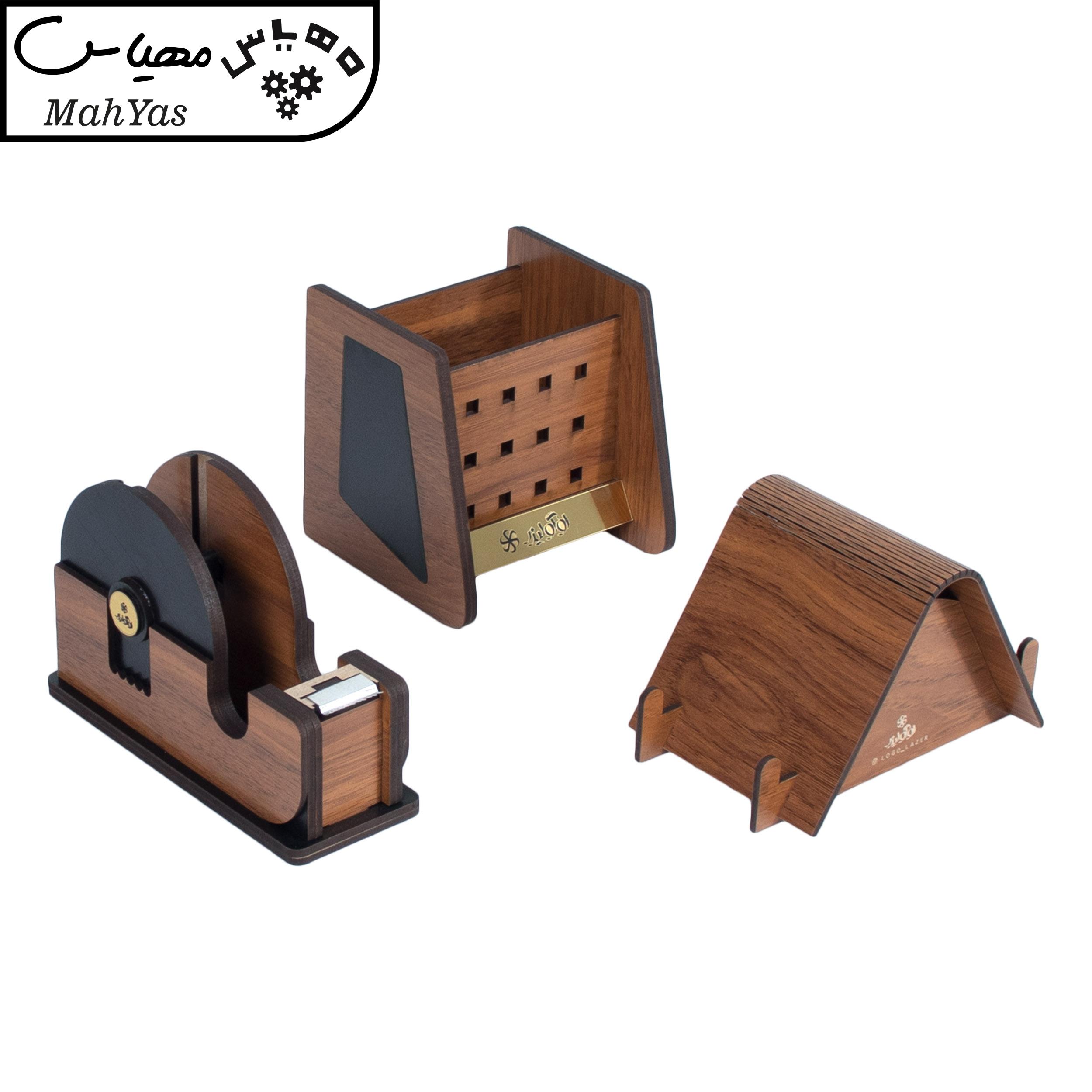 ست لوازم اداری رومیزی لوگولیزر مدل Artam BL مجموعه 3 عددی