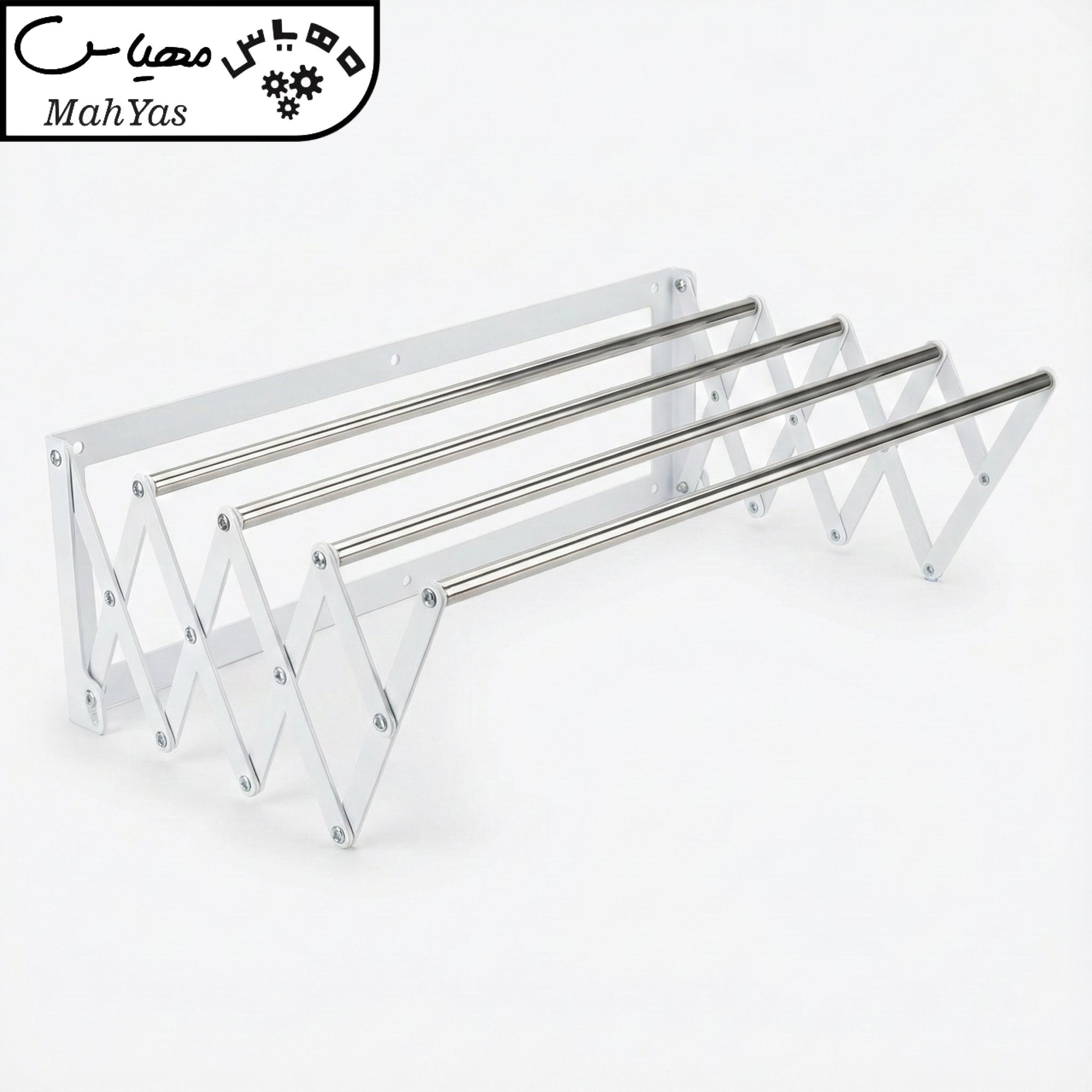 بند رخت استیل ضدزنگ مهیاس مدل آکاردئونی - Image 6