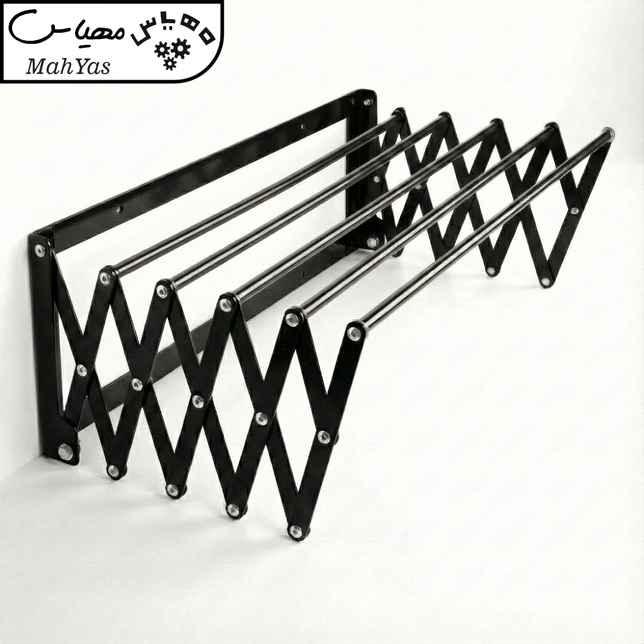 بند رخت استیل ضدزنگ مهیاس مدل آکاردئونی - Image 4