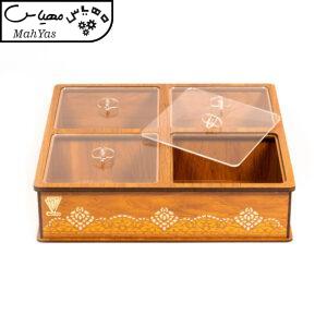 جعبه پذیرایی نارسی مدل لوکس طرح 4 خانه