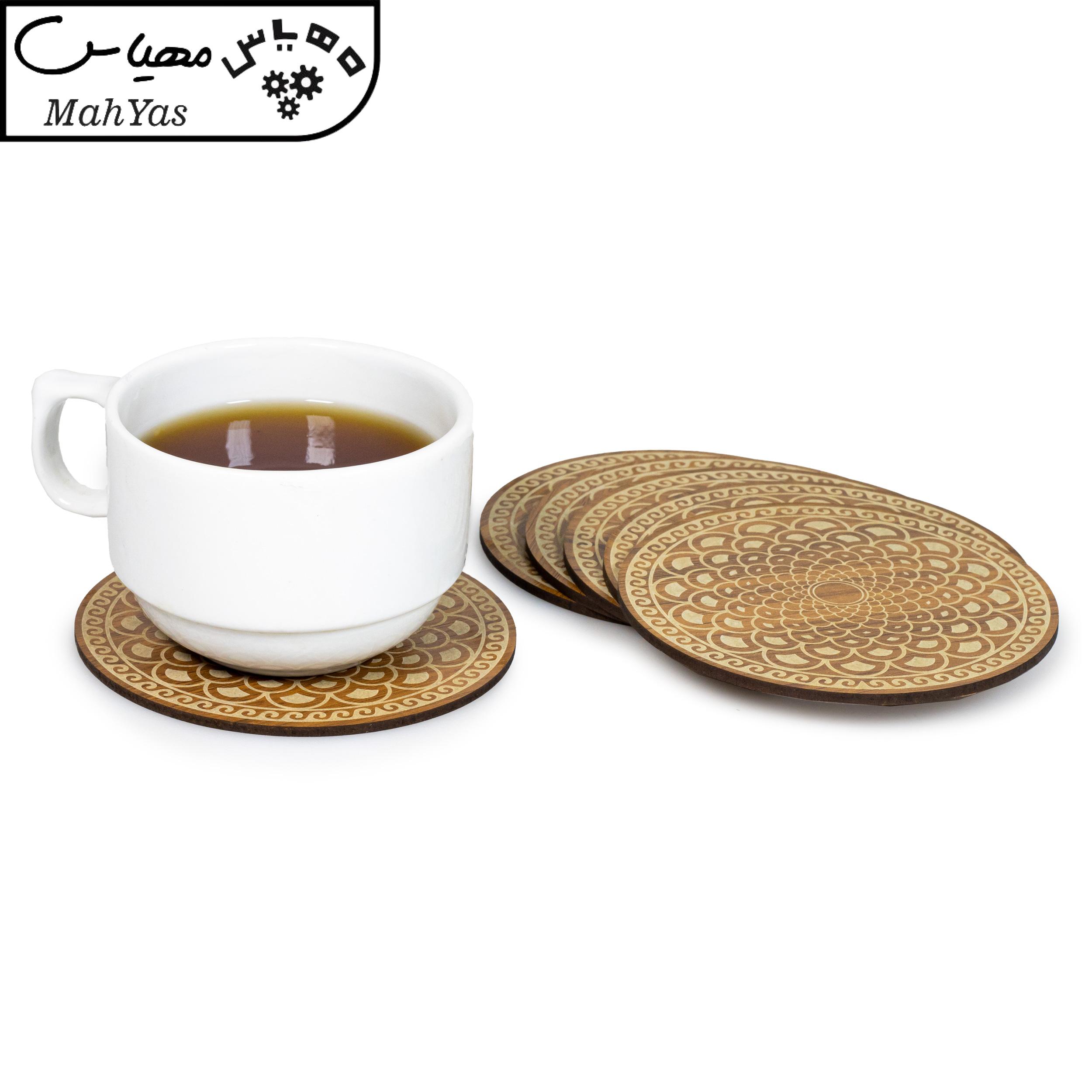 زیرلیوانی نارسی مدل نقش بسته 6 عددی